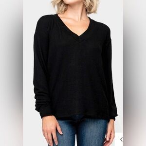 Gibsonlook Blouson Sleeve Ribbed Cozy Knit Top Small NWT